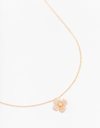 Gold Diamante Flower Pendant Necklace - link has visual effect only