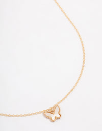 Gold Butterfly Pendant Necklace - link has visual effect only