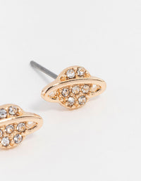 Gold Diamante Planet Stud Earrings - link has visual effect only