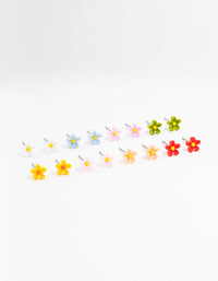 Rhodium Daisy Earrings 8-Pack - link has visual effect only