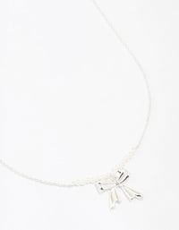 Silver Pearl Bow Necklace - link has visual effect only