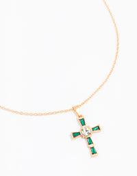 Gold Baguette Cross Necklace - link has visual effect only