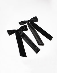 Black Large Velvet Fabric Bows 2-Pack - link has visual effect only