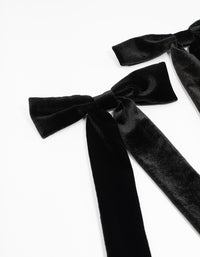 Black Large Velvet Fabric Bows 2-Pack - link has visual effect only