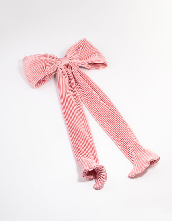 Classic Fabric Plisse Bow Clip