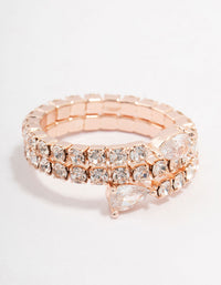 Rose Gold Cubic Zirconia Spiral Pear Ring - link has visual effect only