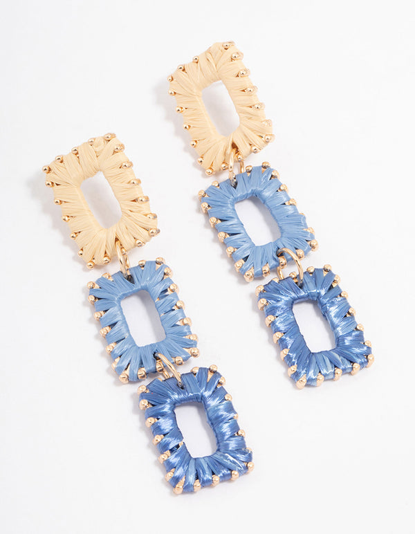 Gold Rectangular Drop Earrings