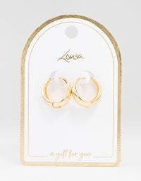 Large Gold Plated Chunky Classic Hoop Earrings - link has visual effect only