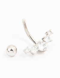 Round Stone Curved Belly Bar - link has visual effect only