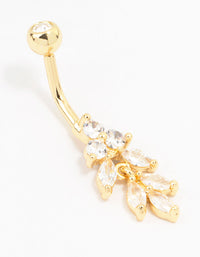 Gold Plated Surgical Steel Marquise Drop Belly Piercing - link has visual effect only