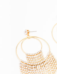 Gold Plated Diamante Fringe Rings Drop Earrings - link has visual effect only