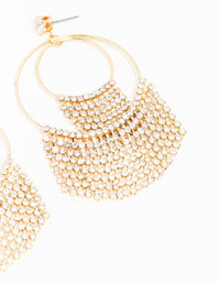 Gold Plated Diamante Fringe Rings Drop Earrings - link has visual effect only