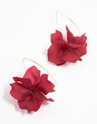 Gold Plated Frosted Flower Drop Earrings - link has visual effect only