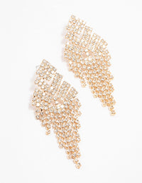 Gold Plated Layered Cupchain Drop Earrings - link has visual effect only