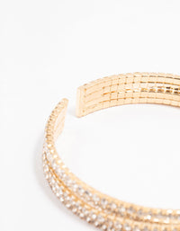 Gold Plated Crossover Diamante Bangle Bracelet - link has visual effect only