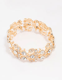 Gold Diamante Pearl Stretch Bracelet - link has visual effect only