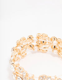 Gold Diamante Pearl Stretch Bracelet - link has visual effect only