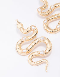 Gold Large Snake Statement Earrings - link has visual effect only