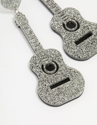 Acrylic Glitter Guitar Drop Earrings - link has visual effect only