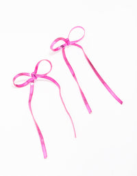 Pink Snake Chain Bow Drop Earrings - link has visual effect only