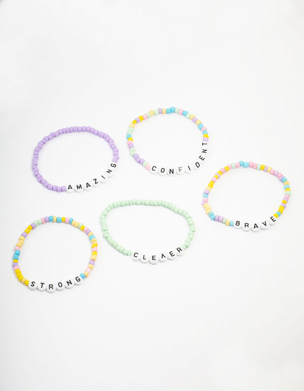 Pastel Beaded Brave Bracelet 5-Pack