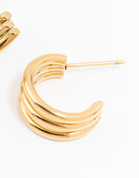 Gold Plated Stainless Steel Cage Hoop Earrings - link has visual effect only