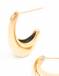 Waterproof Gold Plated Stainless Steel Oval Hoop Earrings - link has visual effect only