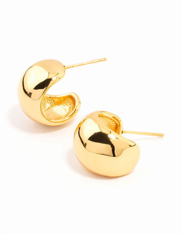 Waterproof Gold Plated Stainless Steel Bubble Hoop Earrings