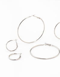 Stainless Steel Thin Hoop Earrings 3-Pack - link has visual effect only