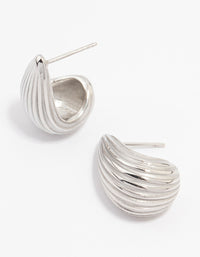 Stainless Steel Ribbed Bubble Drop Earrings - link has visual effect only