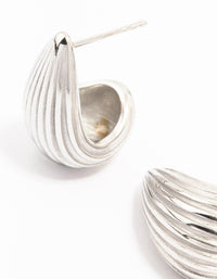 Stainless Steel Ribbed Bubble Drop Earrings - link has visual effect only