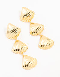 Waterproof Gold Plated Stainless Steel Shell Drop Earrings - link has visual effect only