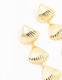 Waterproof Gold Plated Stainless Steel Shell Drop Earrings - link has visual effect only