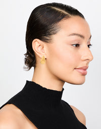 Waterproof Gold Plated Stainless Steel Small Ribbed Bubble Drop Earrings - link has visual effect only