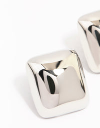 Stainless Steel Puff Square Stud Earrings - link has visual effect only