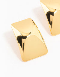 Gold Plated Stainless Steel Rectangle Stud Earrings - link has visual effect only