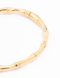 Waterproof Gold Plated Stainless Steel Bamboo Hinge Wrist Cuff Bracelet - link has visual effect only