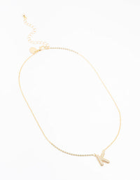 Gold Plated Pave Letter K Necklace - link has visual effect only