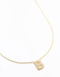 Gold Plated Pave Letter B Necklace - link has visual effect only