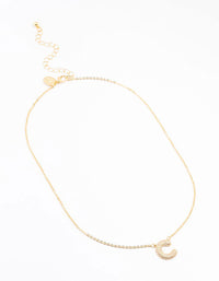 Gold Plated Pave Letter C Necklace - link has visual effect only