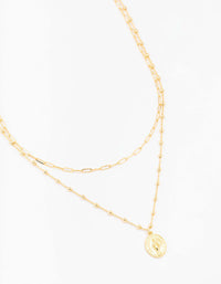 Gold Plated Mary Satellite Layered Pendant Necklace - link has visual effect only