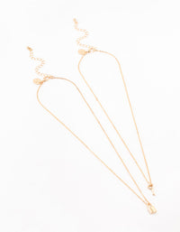 Gold Lock & Key Necklace 2-Pack - link has visual effect only