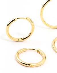 Gold Plated Thin Small & Medium Hoop Earrings 2-Pack - link has visual effect only