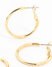 Gold Plated Thin Small & Medium Hoop Earrings 2-Pack - link has visual effect only