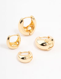 Gold Plated Small & Medium Oval Huggie Earrings - link has visual effect only