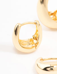 Gold Plated Small & Medium Oval Huggie Earrings - link has visual effect only