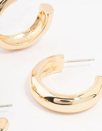 Gold Plated Chunky Hoop Earrings 2-Pack - link has visual effect only