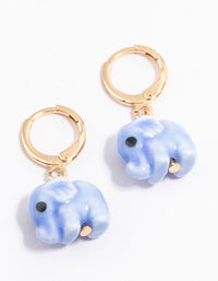 Gold Acrylic Elephant Drop Earrings - link has visual effect only