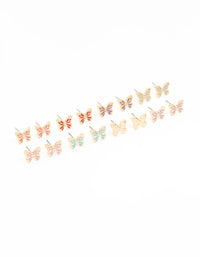 Pastel Gold Butterfly Earrings 8-Pack - link has visual effect only