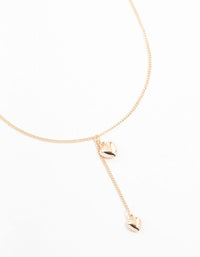 Rose Gold Puffy Heart Drop Necklace - link has visual effect only